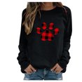 thumbnail image 1 of RKSTN Chandail pour Femmes Décontracté à Manches Longues Blouse à Imprimé de la Saint-Valentin Hauts Chandail Col Rond Coupe Ample Chandail, 1 of 4
