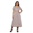 thumbnail image 1 of Moomaya Robes Imprimées à Fente avant pour Femmes Kurti à Manches Courtes Tenue d'Été, 1 of 6