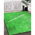 thumbnail image 3 of Ahgly Company Tapis d'Intérieur Lavable à la Machine, Carré, Transitionnel, Vert Lime, Tapis de Zone, 3 Pieds Carré, 3 of 7