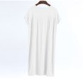 thumbnail image 4 of Besolor Chemises de Nuit Grande Taille pour Femmes Été Confortables à Manches Courtes Col Ras du Cou Vêtements de Nuit Chemises de Sommeil Robe de Nuit, 4 of 5