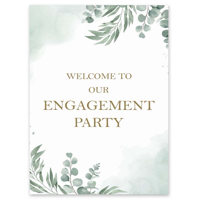 Darling Souvenir MADE WITH LOVE Leaves,WelcomeSignLarge Decorative PosterWelcomeTo Our Engagement Poster For Easel Party Collection- 18x12