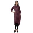 thumbnail image 3 of Moomaya Kurta Tunique à Ourlet Droit Imprimée pour Femmes, Kurti à Col Mandarin, Tenue d'Été, 3 of 6