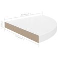 thumbnail image 4 of vidaXL Floating Corner Shelf High Gloss White 35x35x3.8 cm MDF, 4 of 4