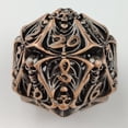 thumbnail image 2 of Hollow Skull DND Dice Set, Bronze, 7-Piece Metal Polyhedral Dice, 2 of 5