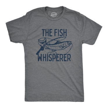 Mens The Fish Whisperer T Shirt Funny Fishing Lake Time Graphic Novelty Tee (Dark Heather Grey) - XXL