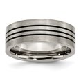 thumbnail image 1 of Titanium Black 8mm Wedding Band Ring Man  For Dad Mens  For Him, 1 of 11