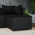 thumbnail image 1 of vidaXL Garden Footrest with Cushion Black Poly Rattan, 1 of 4