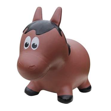 Jouet Rebondissant Farm Hopper pour Tout-Petits Garçons et Filles, Cheval Brun