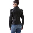thumbnail image 3 of Cruzer Women's Cowhide Studded Leather Motorcycle Jacket - Black M, 3 of 6