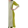 thumbnail image 3 of Moomaya Tunique Droite à Col en V pour Femmes, Manches Roulées, Kurta en Coton Imprimé, 3 of 6