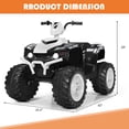 thumbnail image 2 of Costway 12V Kids 4-Wheeler ATV Quad Ride On Car w/ LED Lights Music  USB White, 2 of 10