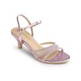 thumbnail image 1 of BLISSFUL STEP Women's Shoes Rhinestone Ankle Strap Kitten Heel Open Toe PU Buckle Sandals  Pink 6, 1 of 7