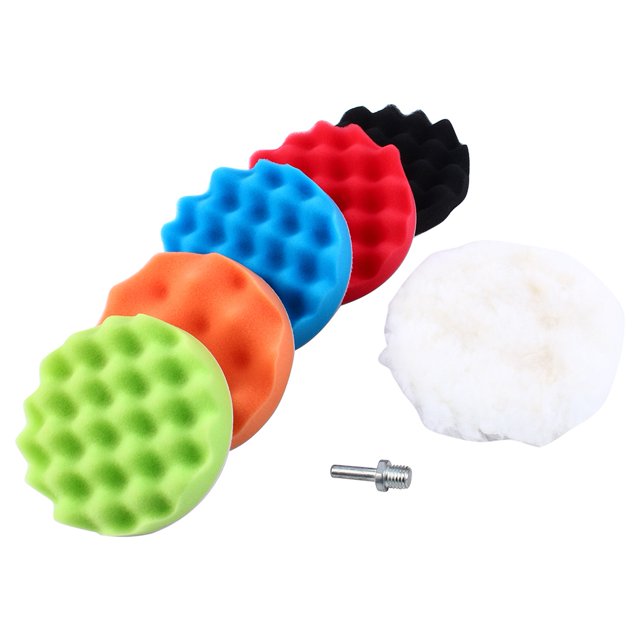 Éponge de Polissage, 7pcs 4 "Éponge Polissage Polisseuse Tampon de Polissage Éponge Performance Entraînée