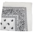 thumbnail image 1 of Qraftsy Paisley Polyester Bandanas - Bulk Lot - 25 Pack (White), 1 of 2