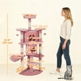 thumbnail image 3 of PawHut 62" Cat Tree, Multi-Level Cat Tower with Scratching Post, Pink, 3 of 10