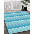 thumbnail image 3 of Ahgly Company Tapis d'Intérieur Ronds Transitionnels Bleus Lavables à la Machine, 3 Pieds Rond, 3 of 7