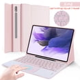 thumbnail image 1 of For Samsung Galaxy Tab S9 FE Plus Keyboard Cover Case for Tab A9 Plus S9 Ultra S7 FE S8 Plus S6 Lite A8 Magnetic Keyboard Case Arabic Pink S9 FE 10.9 inch, 1 of 6