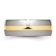 thumbnail image 3 of Titanium 14k Gold Inlay 8mm Wedding Band Ring Man Precious Metal   For Dad Mens  For Him, 3 of 10