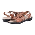 thumbnail image 4 of Liquidation d'Économies d'Été! PEZHADA Sandales pour Femmes, Sandales à Semelle Compensée pour Femmes, Sandales Mode pour Dames à Talon Compensé Confortables à Bout Rond avec Boucle Sandales Décontractées Chaussures Brun, 4 of 6