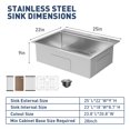 thumbnail image 3 of GloryStar Top Mount Single Bowl Kitchen Sink, Drop-In Stainless Steel Design, 3 of 8
