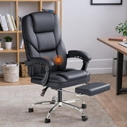 Homall  Height Adjustable Office Chair with Massage, Reclining Computer Chair Ergonomic Executive Leather Chair Support 8 Hours Heavy Duty Design,Black