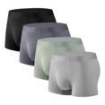 thumbnail image 1 of ylioge L-4X Big & Tall Mens Boxer Briefs 4 Pack Plus Size High Waisted Modal Underwear Multipack Stretchy Quick-Drying Breathable Workout Boxers, 1 of 2