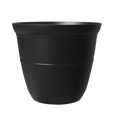 Mainstays Basic Bell Planter 6in Black, Classic Design with Attached Tray Durable Weather Resistant Matte Finish