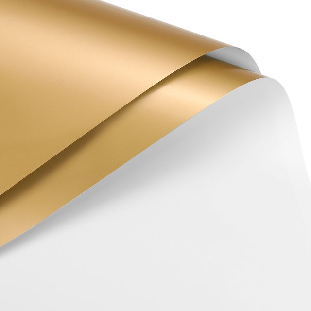 Unique Bargains Double Sided Color Flower Wrapping Paper White+Gold 22.8'x22.8' Waterproof 10 Pack