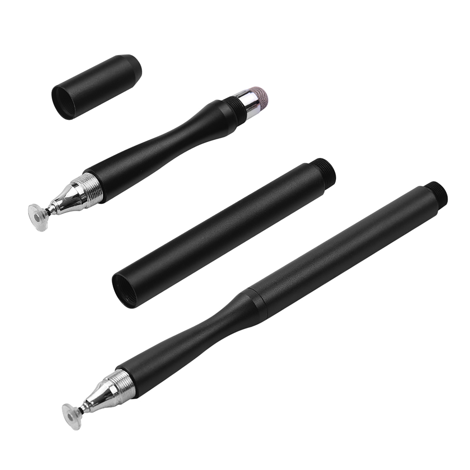 Amdohai Fine Point 2 in 1 Stylus Pens with Fiber and Disc Universal Capacitive TouchScreens Stylus Pen for Cellphone Tablet Writing Drawing Pack of 2pcs 2Black