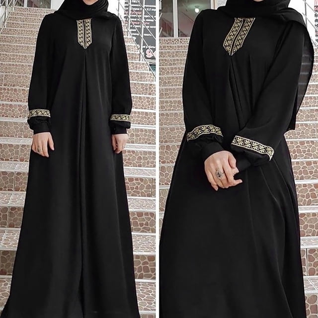 XZNGL Robe Maxi Abaya à Imprimé pour Femmes Grande Taille Jilbab Musulmane, Caftan Décontracté, Longue Robe