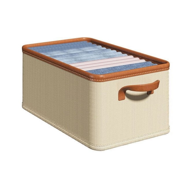 Tunhigl Boîte de Rangement Pliable en Coton et Lin Armoire Finition Tissu Rangement Boîte de Rangement Pliable Boîte de Rangement pour Vêtements