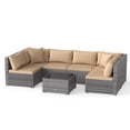 thumbnail image 2 of Costway 7PCS Patio Rattan Furniture Set Sectional Sofa Cushioned Garden Beige, 2 of 10