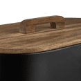 thumbnail image 4 of Bouclair Black Bread Box with Wooden Lid, 4 of 4