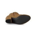 thumbnail image 3 of Unique Bargains Women's Round Toe Block Heel Boots Ankle Booties Brown US 5.5, 3 of 8