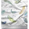 thumbnail image 1 of Soimoi Rayon Fabric Branches & Artistic Feather Printed Fabric 1 Yard 42 Inch Wide, 1 of 1