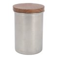 thumbnail image 1 of Boîte de Conservation en Acier Inoxydable, 350ml Multipurpose Food Storage Canister Kitchen Portable Airtight Coffee Beans Container with Wood Lid for Coffee Tea Nuts Cereal, 1 of 14