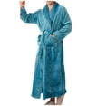 thumbnail image 4 of AherBiu Womens Robes Lightweight Fleece Warm Bathrobe Pajamas Plush Soft Comfy Wedding Party Long Robe with Belt, 4 of 6