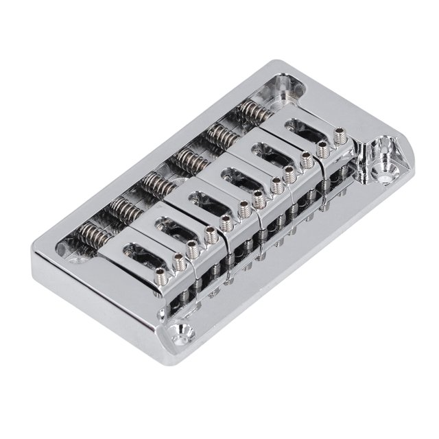 Guitar Bridge, Replacement Heavy Duty Headstock 6 String Electric Guitar Bridge Kit for TL Chrome