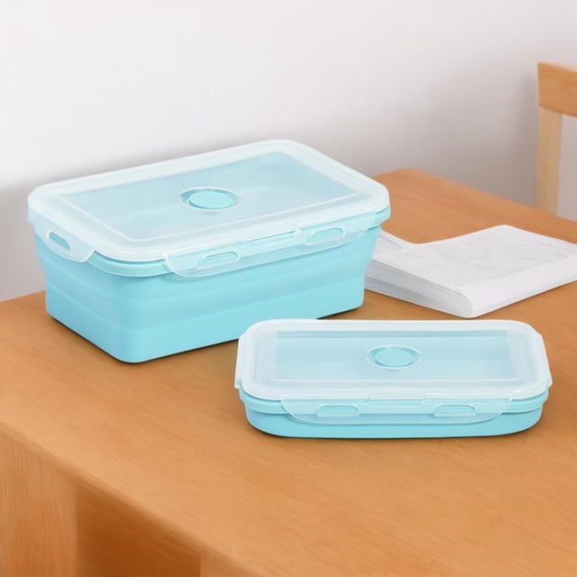 Boovnll Bento Box, 350Ml Silicones Folding Lunch Box, Bento Box Adult, Bento Box for Kids, Lunch Box Containers