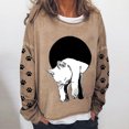 thumbnail image 1 of Chandails à Capuchon de Mode pour Femmes 2023 Oversize Texte Drôle Lettre Imprimée Col Rond Manches Longues Chandail en Molleton Ample Chandail Blouse 50 % de Rabais Liquidation Costumes Halloween/noël, 1 of 5
