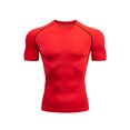 thumbnail image 1 of UKAP T-Shirts d'Été pour Hommes à Col Rond, Chandails de Compression à Manches Courtes, T-Shirt de Sport Respirant, T-Shirt de Musculation Rouge TG, 1 of 3