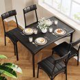thumbnail image 4 of Twister.CK Dining Table Set with 4 Soft Cushioned Chairs, 5-Piece Kitchen Table & Chairs Set, for Kitchens, Dining Rooms, Apartments, Studios, Black, 4 of 9