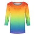 thumbnail image 3 of Hauts à Manches 3/4 pour Femmes Mode pour Femmes T-Shirt Ample Imprimé Blouse à Manches 3/4 Col Rond Hauts Décontractés T-Shirts en Coton Femmes T-Shirts pour Femmes Mode T-Shirts à Manches 3/4 pour Femmes, 3 of 5
