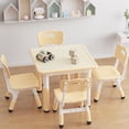 thumbnail image 1 of Kids Table and 4 Chairs Set, Height Adjustable Toddler Table and Chair Set, Graffiti Desktop, Children Multi-Activity Table for Classroom/Daycare/Home, 1 of 8