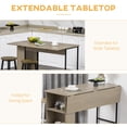 thumbnail image 4 of HOMCOM Extendable Bar Table, Counter Height Table, Light Grey, 4 of 10