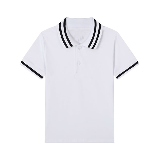 Chemise Polo pour Petit Garçon Chemise à Col Blanc Chemise à Manches Courtes Chemises Polo de Collation des Grades Chemise Boutonnée Garçons 4-5 Ans Tenue pour Garçon