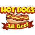 thumbnail image 1 of Hot Dogs 12 Pouces Décalcomanie de Concession Chariot Support Autocollant Équipement, 1 of 1