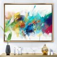 thumbnail image 3 of Designart Histoire Turquoise Avec Des Touches De Jaune Et De Rouge ART MURAL À CADRE FLOTTÉ, 3 of 4