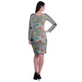 thumbnail image 3 of Moomaya Womens Full Sleeve Printed Midi Length Printed Bodycon Dress, 3 of 6