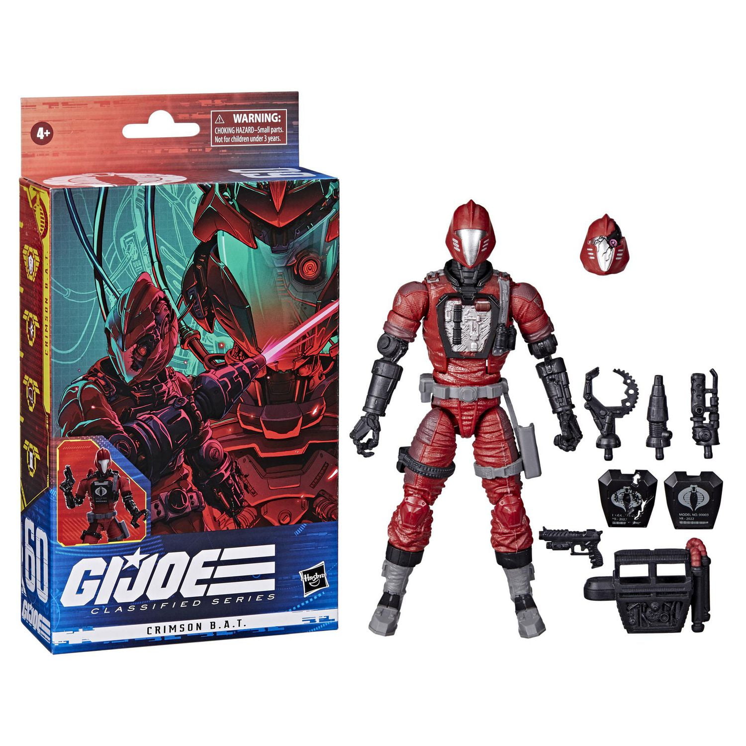 G.I. Joe Classified Series, figurine CRIMSON B.A.T. 60 de collection premium de 15 cm avec accessoires multiples, emballage spécial